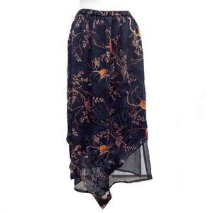 Black Velvet Sheer Skirt Oriental Hippie Boho M